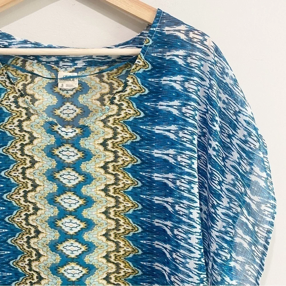 O’NEILL Boho Swim Coverup Kaftan Bali Ikat Beachy Size Small